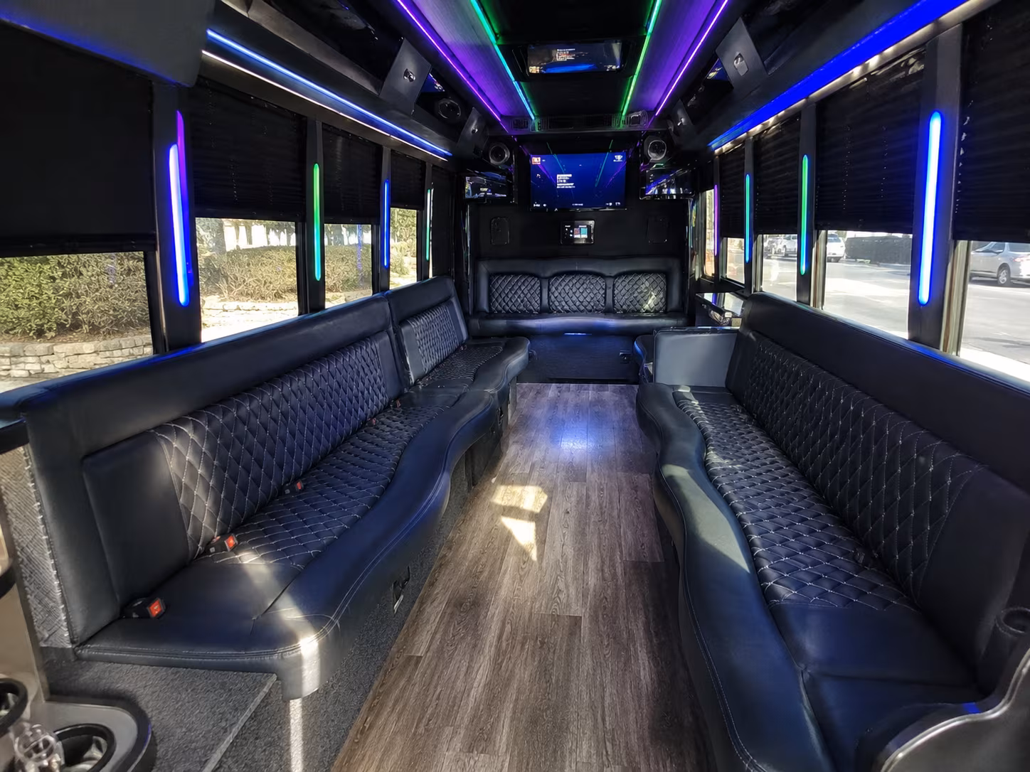 mableton 15 passenger party bus interior