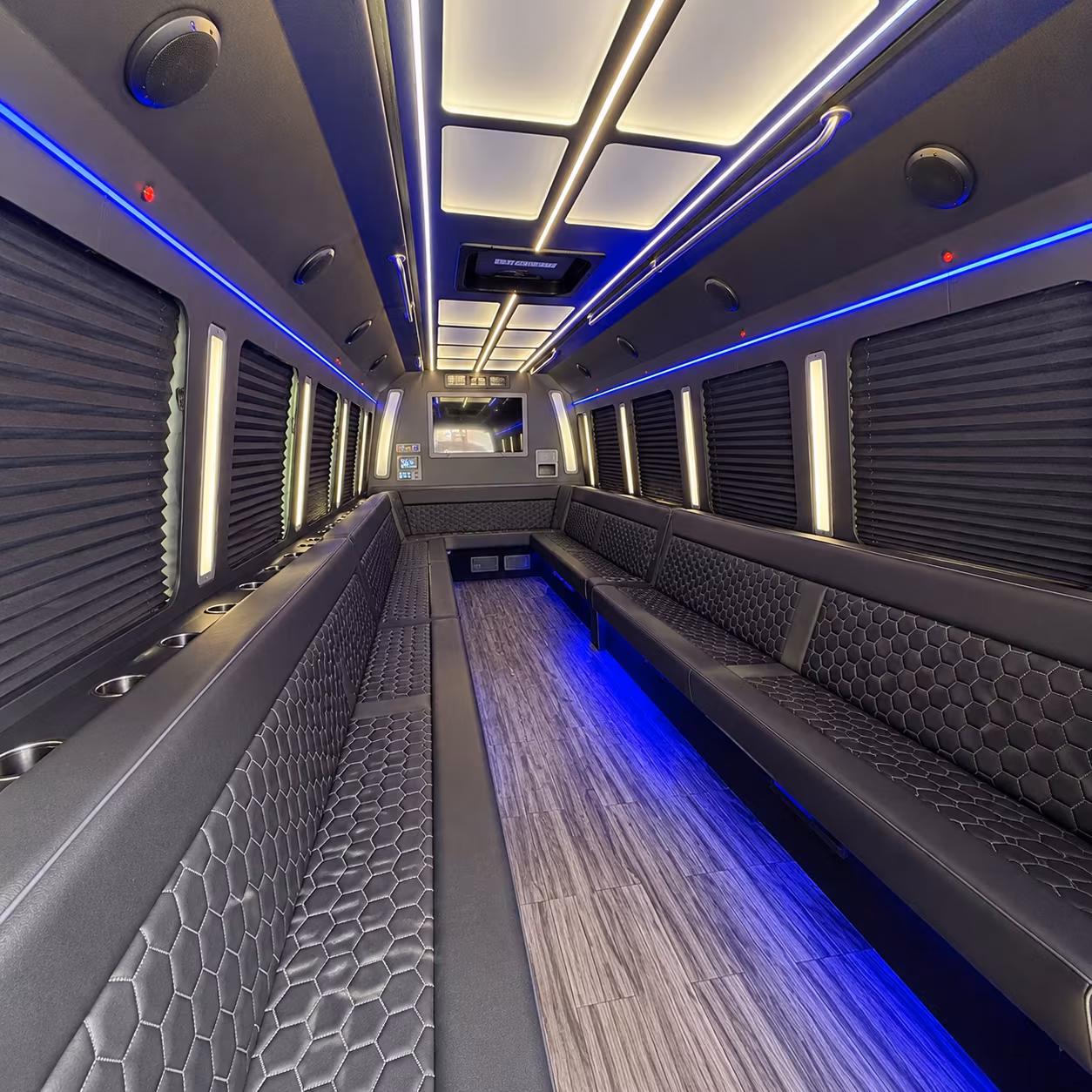 mableton 30 passenger party bus interior