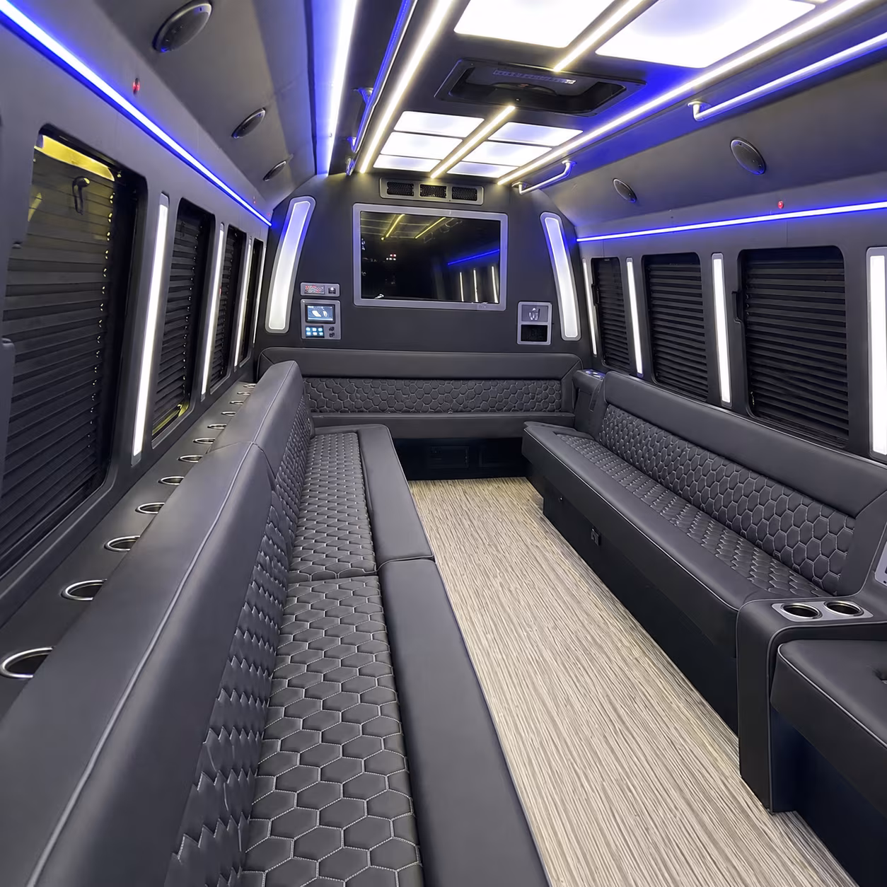 mableton 40 passenger party bus inside