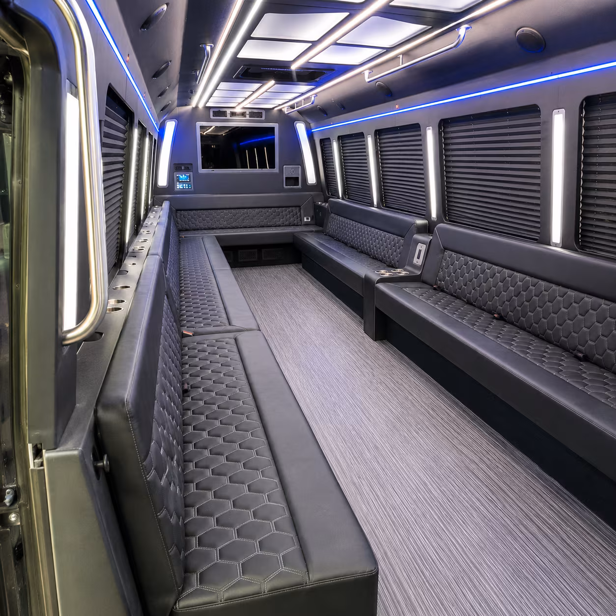 mableton 40 passenger party bus interior