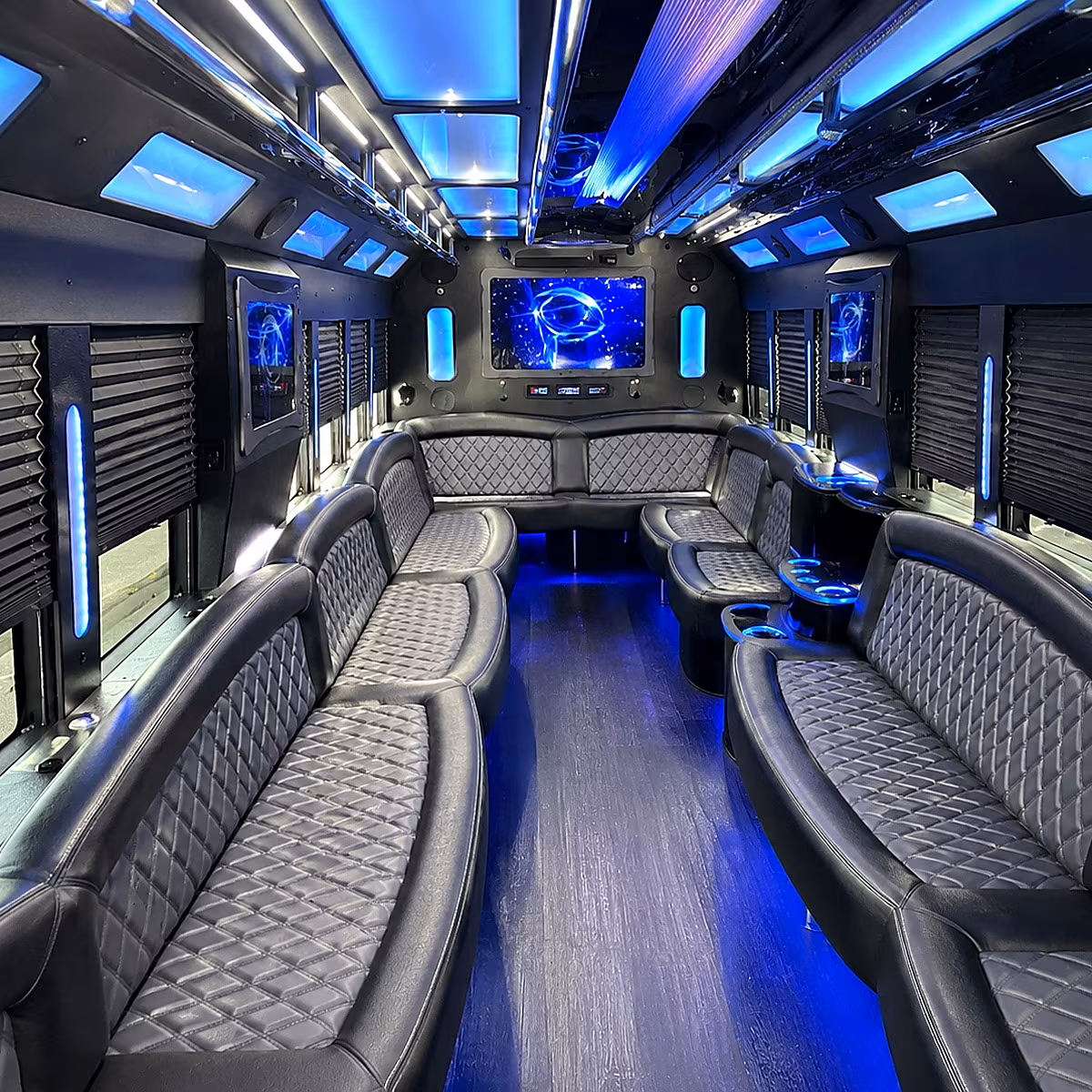 mableton 50 passenger party bus interior